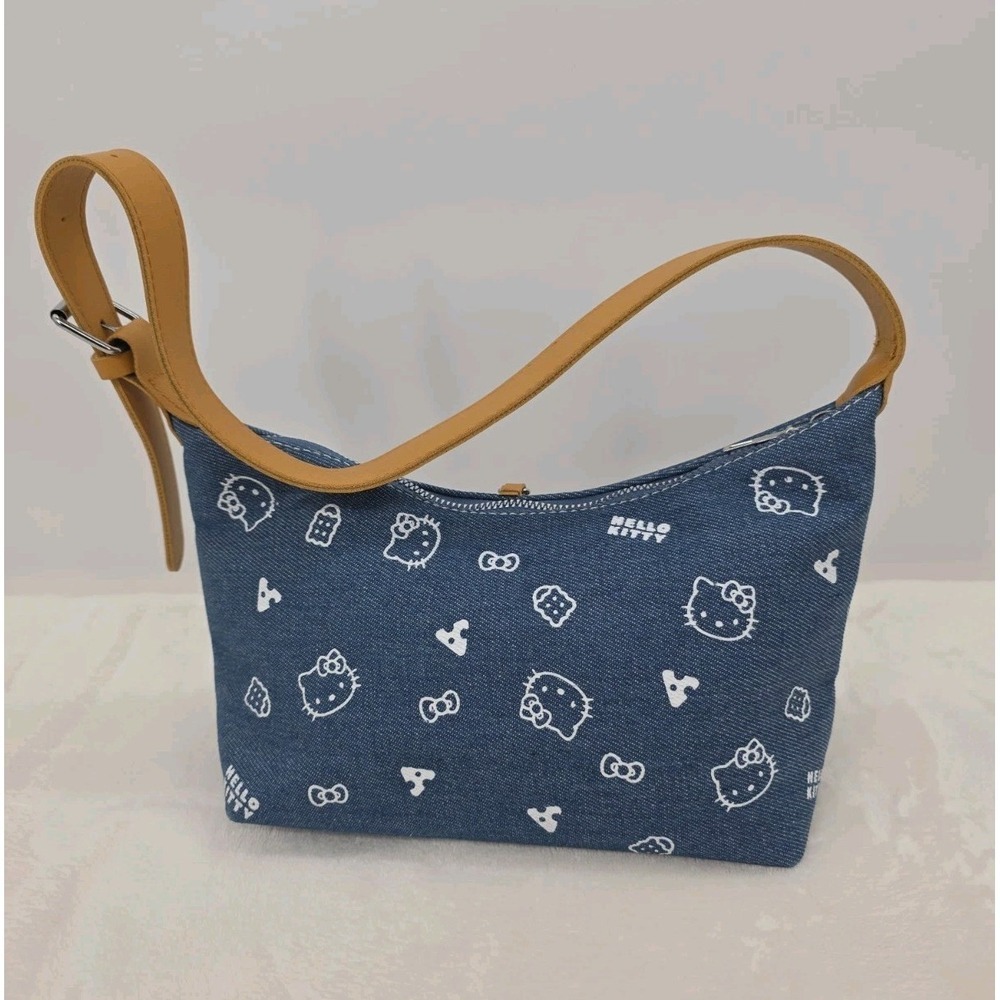 Hello Kitty Sanrio Crossbody Bag Blue Denim Cute Shoulder Bag Adjustable Strap - Picture 6 of 13